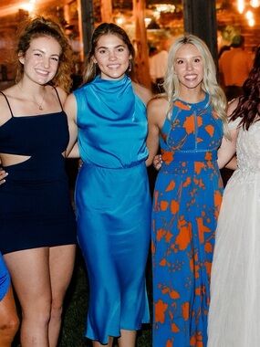 Blue satin dress